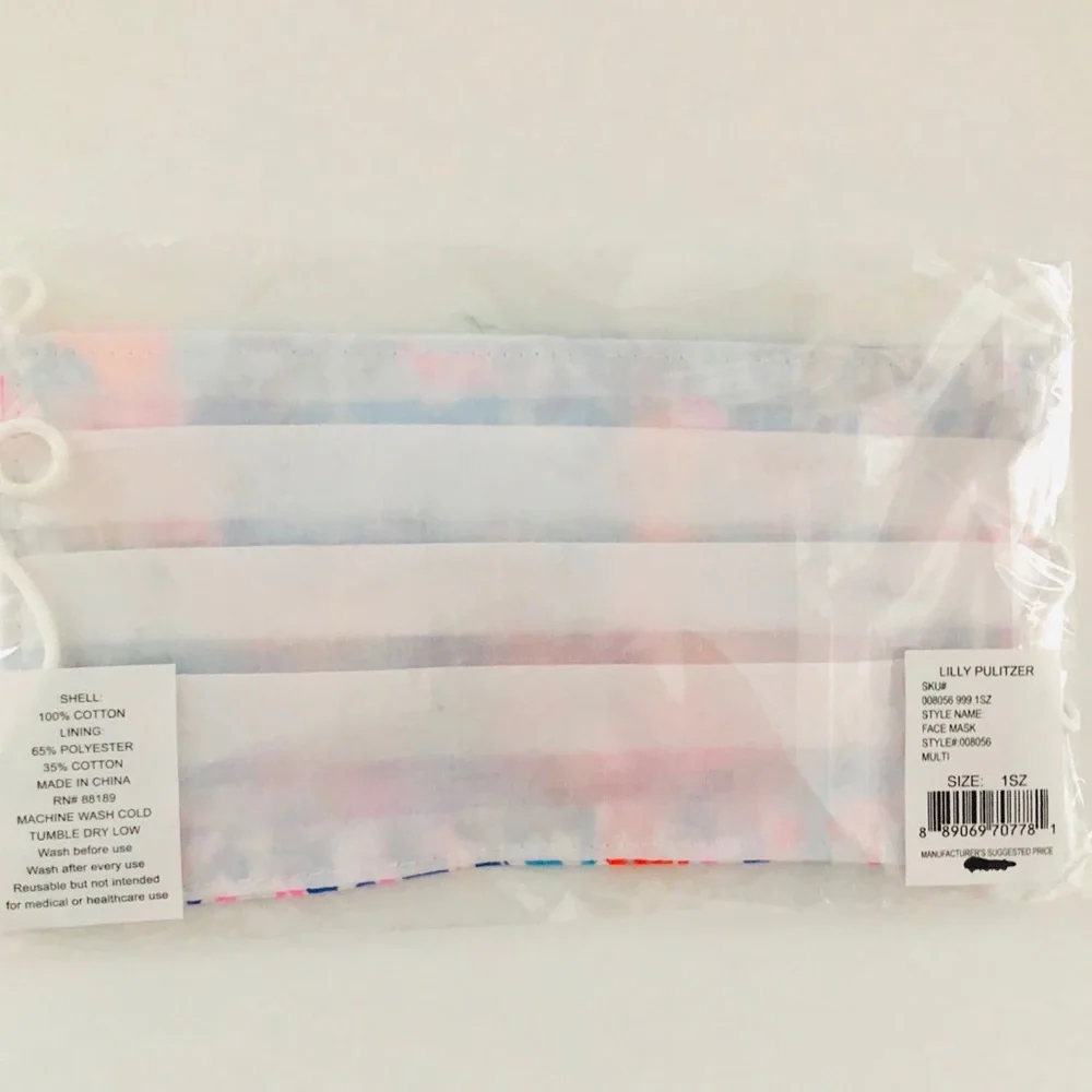 Lilly Pulitzer (3) three NWT authentic tropical face masks set of 3